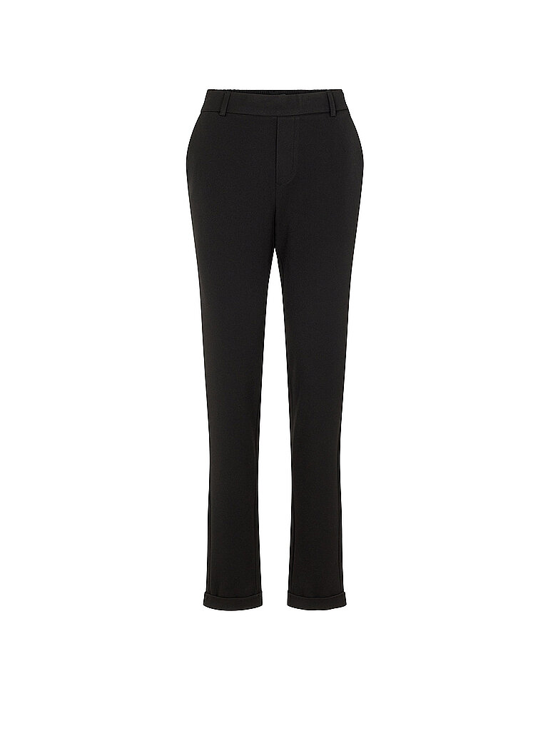 Anzughose VERO MODA "VMMAYA", Damen, Gr. L, Länge 32, schwarz, Web, Obermaterial: 62% Polyester, 33% Viskose, 5% Elasthan, unifarben, gerade, unten schmal knöchellang, Hosen Anzughose, hinten mit Gummizugbündchen
